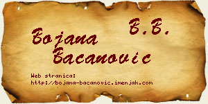 Bojana Bacanović vizit kartica